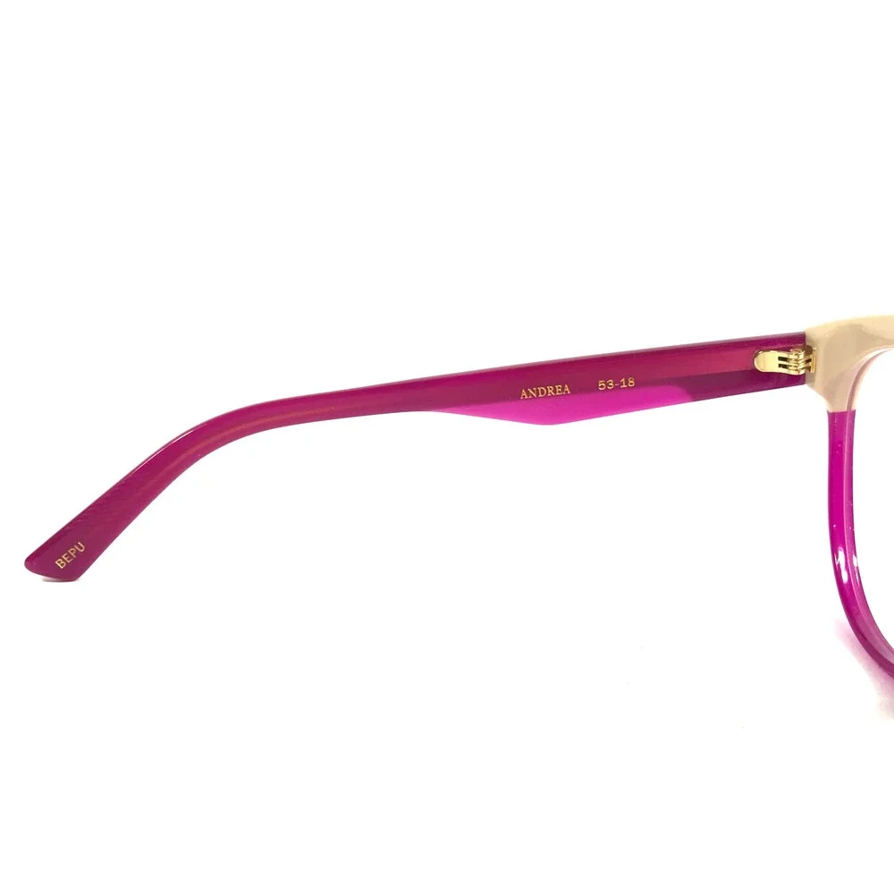 Alfred Kerbs Eyeglasses Frames ANDREA BEPU Beige Clear Purple Fuchsia 53-18-145